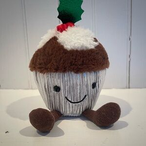 Jellycat Silver and Brown Christmas Pudding Stuffed Toy